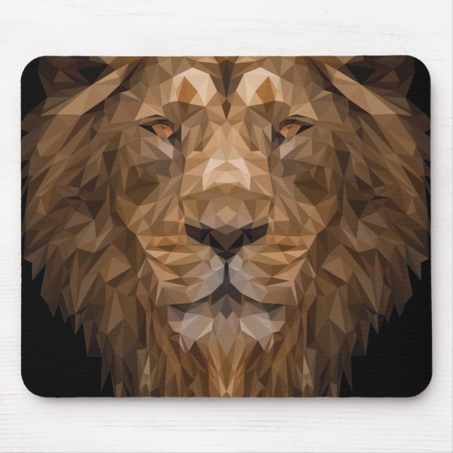 Geometrisches Löwenportrait Mousepad (Vorne)
