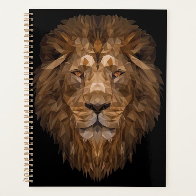 Geometrisches Löwenportrait Planer (Vorderseite)