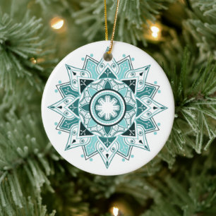 Geometrisches Mandala, Baum Keramik Ornament