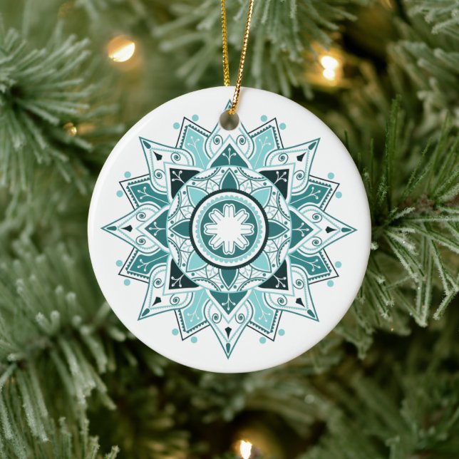 Geometrisches Mandala, Baum Keramik Ornament (Baum)