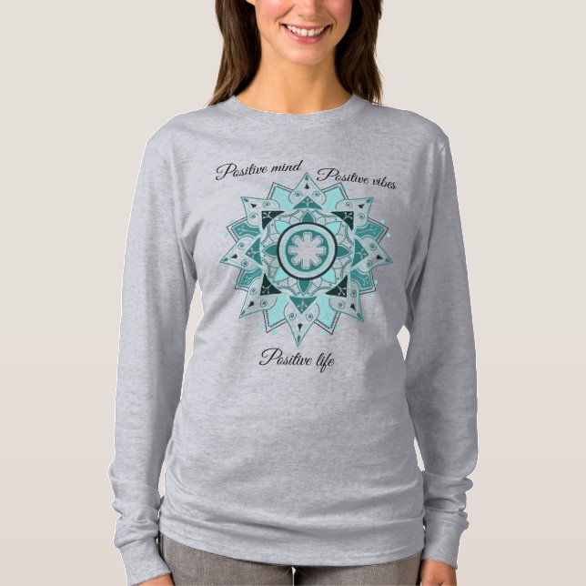 Geometrisches Mandala, inspirierend T-Shirt (Vorderseite)