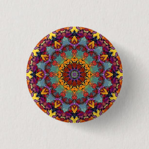 Geometrisches Mandala Lila Blau Design-64351 Button