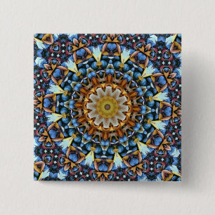 Geometrisches Mandala - Maßgeschneidert Button
