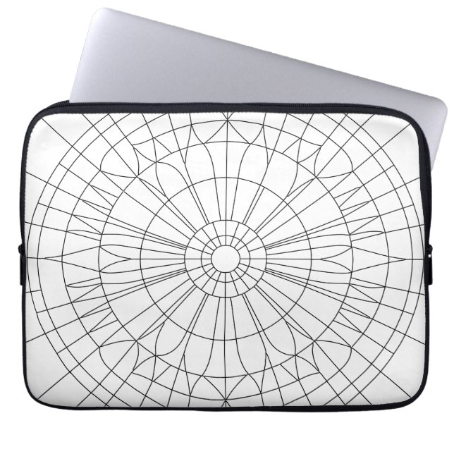 Geometrisches Mandala-Muster Laptopschutzhülle (Vorderseite)