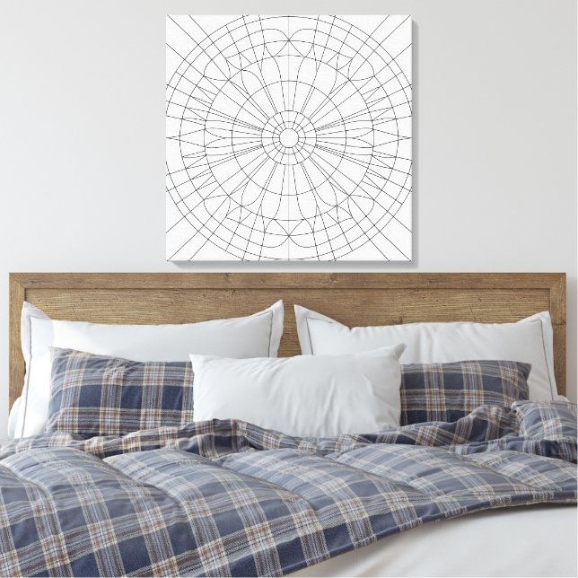 Geometrisches Mandala-Muster Leinwanddruck (Insitu (Schlafzimmer))
