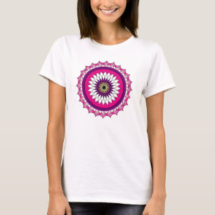 Geometrisches Mandala-Muster Lotus-rosa-Symbol T-Shirt