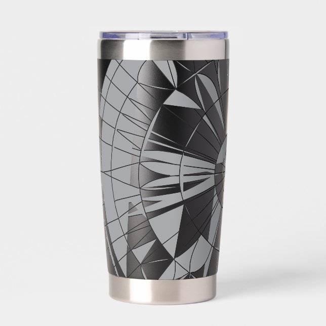 Geometrisches Mandala-Muster Thermobecher (Vorderseite)