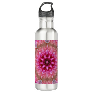 Geometrisches Mandala Pink-Blume-Muster-67545 Edelstahlflasche
