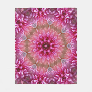 Geometrisches Mandala Pink-Blume-Muster-67545 Fleecedecke