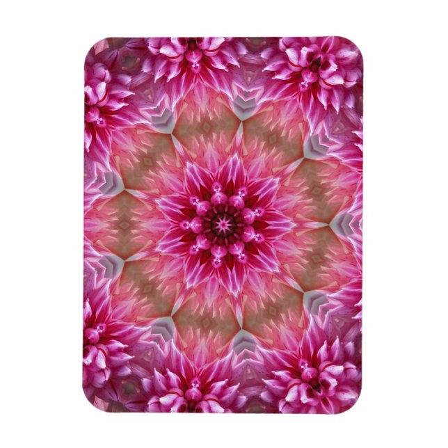 Geometrisches Mandala Pink-Blume-Muster-67545 Magnet (Vertikal)