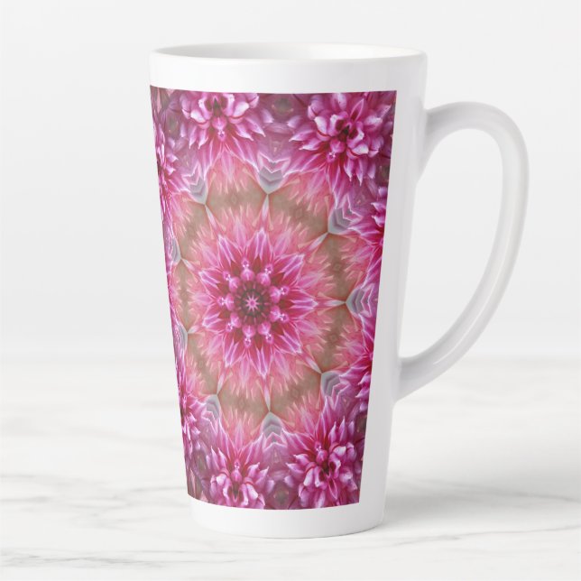 Geometrisches Mandala Pink-Blume-Muster-67545 Milchtasse (Rechts)