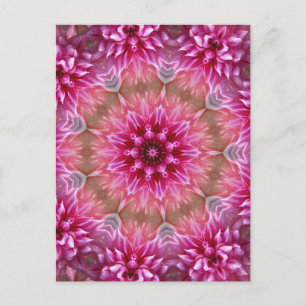Geometrisches Mandala Pink-Blume-Muster-67545 Postkarte