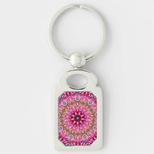Geometrisches Mandala Pink-Blume-Muster-67545 Schlüsselanhänger