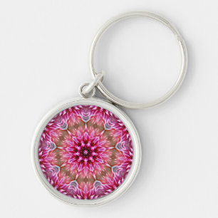 Geometrisches Mandala Pink-Blume-Muster-67545 Schlüsselanhänger