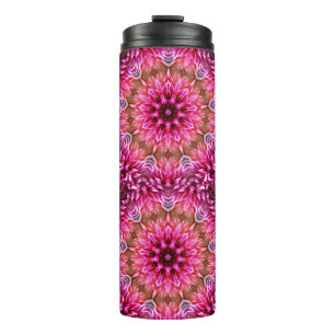 Geometrisches Mandala Pink-Blume-Muster-67545 Thermosbecher
