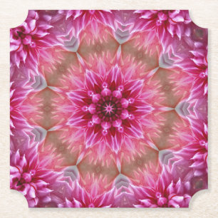 Geometrisches Mandala Pink-Blume-Muster-67545 Untersetzer