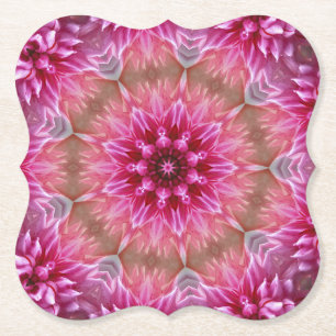Geometrisches Mandala Pink-Blume-Muster-67545 Untersetzer
