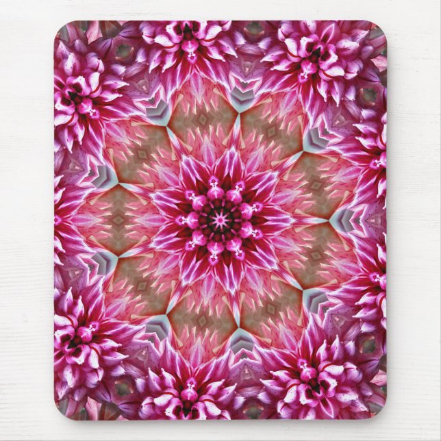 Geometrisches Mandala Rosa Blumenmuster-67545 Mousepad (Vorne)