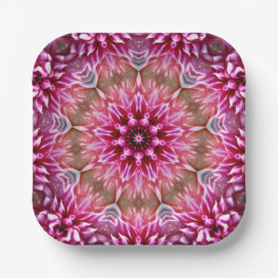 Geometrisches Mandala Rosa Blumenmuster-67545 Pappteller
