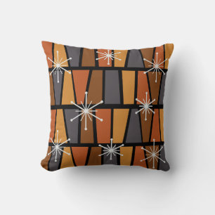 Geometrisches MCM Abstrakt Burnt Orange Kissen