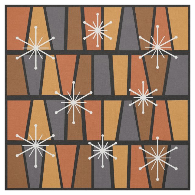 Geometrisches MCM Abstrakt Burnt Orange Stoff (Muster)