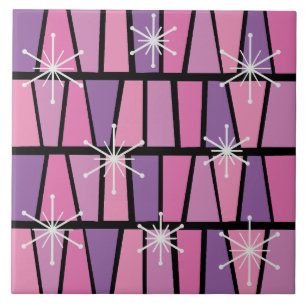 Geometrisches MCM Abstrakt rosa Lila Fliese