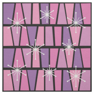 Geometrisches MCM Abstrakt rosa Lila Stoff