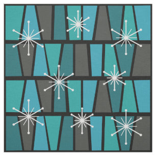 Geometrisches MCM Abstrakt Türkis Aquamarin Stoff