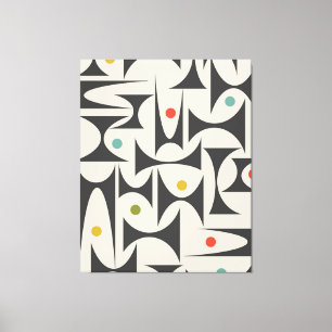 Geometrisches MCM-Muster Tischlampe Bath Mat Fleec Leinwanddruck