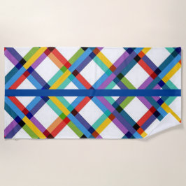 Geometrisches, mehrfarbiges Strandtuch
