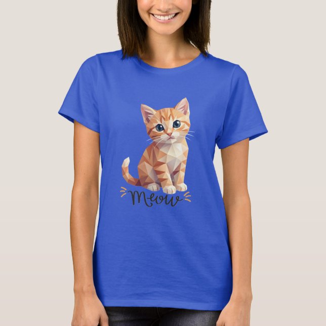 Geometrisches Meow T-Shirt (Vorderseite)