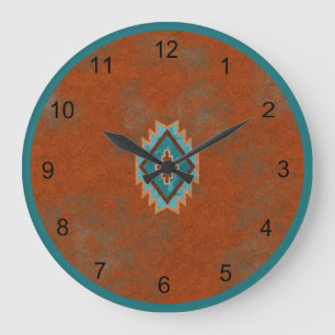 Geometrisches Mesa-Design des Südwest Canyons Große Wanduhr