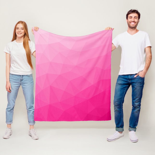 Geometrisches Messemuster mit Hot rosa Gradient Fleecedecke (Beispiel)