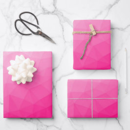 Geometrisches Messemuster mit Hot rosa Gradient Geschenkpapier Set