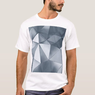 Geometrisches Metall: Dreidimensionales Muster T-Shirt