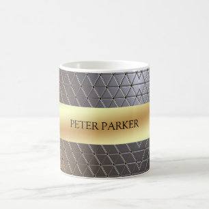 Geometrisches Metalldreieck-Muster Kaffeetasse