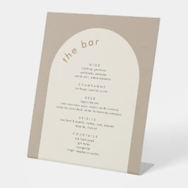 Geometrisches Minimal Sand Beige Arch Wedding Bar Sockelschild