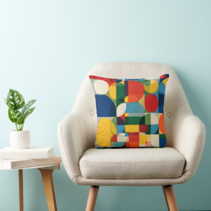 Geometrisches Minimalistisches Blockmuster-Wurfkis Kissen