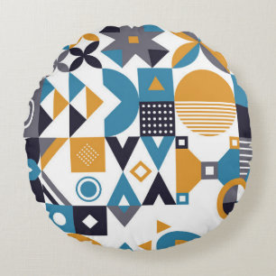 Geometrisches minimalistisches Muster. Abstrakte D Rundes Kissen