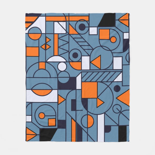 Geometrisches minimalistisches Retroposter mit si Fleecedecke (Vorderseite)