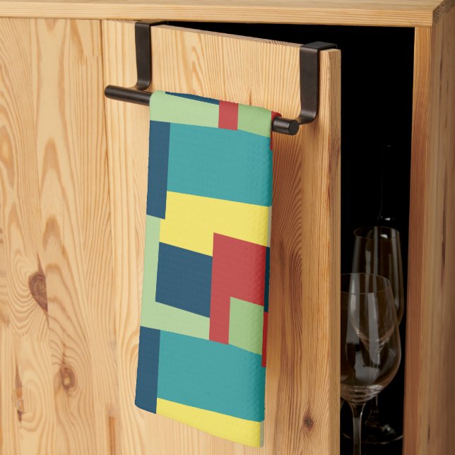 Geometrisches Mittelalter Modernes farbiges Muster Geschirrtuch (Drittel gefaltet)