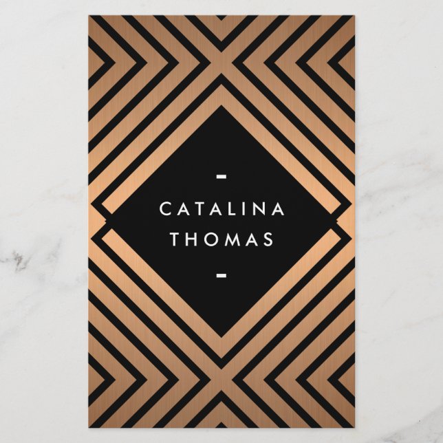 Geometrisches Mod fett Schwarz und Rose Gold Muste Flyer (Vorne)