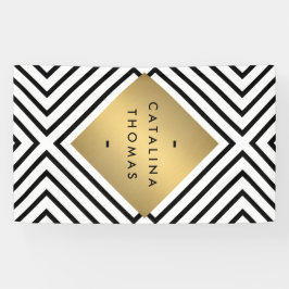 Geometrisches Mod fett Schwarz-Weiß-Muster Banner