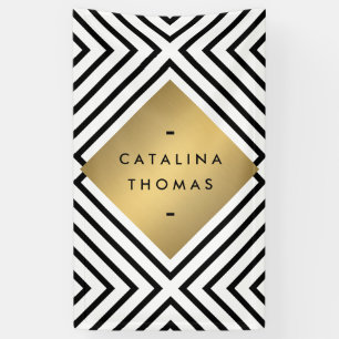 Geometrisches Mod fett Schwarz-Weiß-Muster Banner