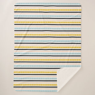 Geometrisches, modernes, gelbschwarzes, Streifen-M Sherpadecke