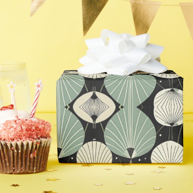 Geometrisches, modernes Muster des Atomzeitalters Geschenkpapier (Geburtstagsparty)