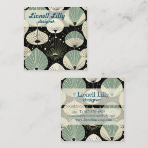 Geometrisches, modernes Muster des Atomzeitalters Quadratische Visitenkarte