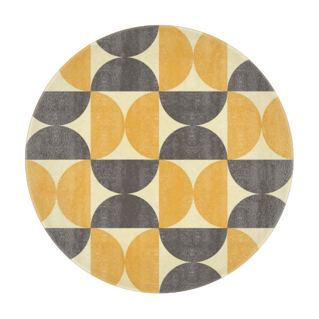 Geometrisches, modernes Muster Mitte des Jahrhunde Schneidebrett (Vorderseite)