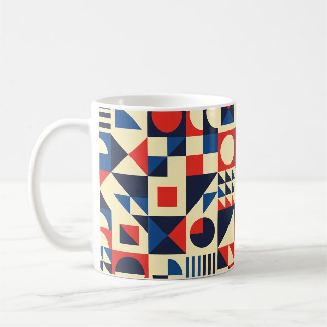 Geometrisches, modernes nahtloses Muster Mitte des Kaffeetasse (Links)