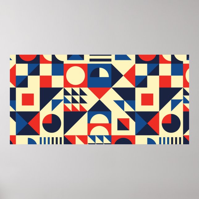 Geometrisches, modernes nahtloses Muster Mitte des Poster (Vorne)